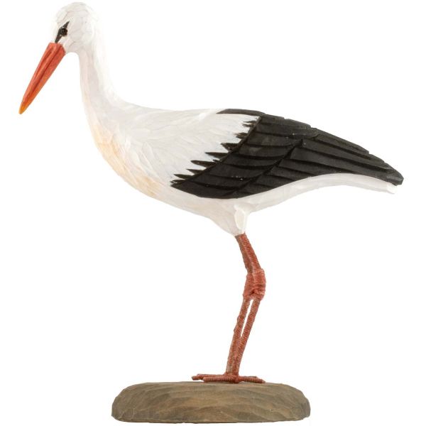 Cigogne en bois sculptée à la main 16 x 6.5 x 21 cm - 47,90