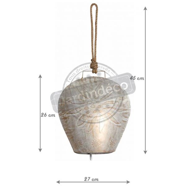 Cloche Edelweiss en métal blanchi - AUBRY GASPARD