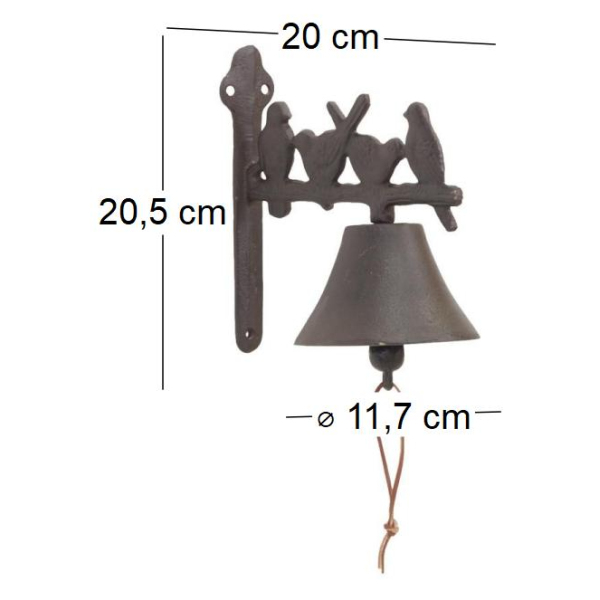 Cloche Oiseaux en fonte - AUB-6324