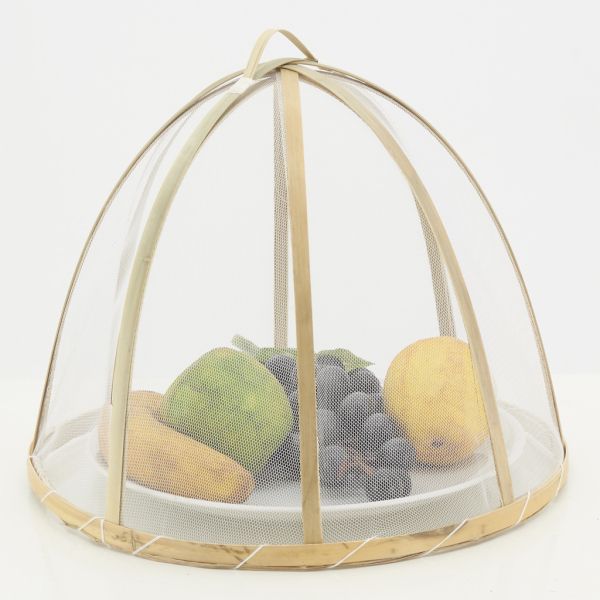 Cloche en bambou et filet blanc - AUB-5629