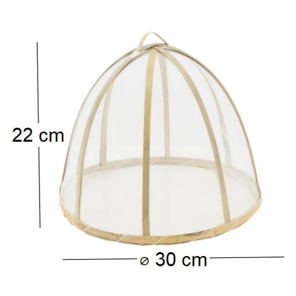 Cloche en bambou et filet blanc - AUB-5629