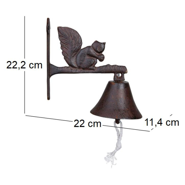 Cloche de jardin écureuil en fonte - ESS-0228