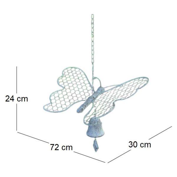 Cloche de jardin papillon blanc patiné - LEG-0111