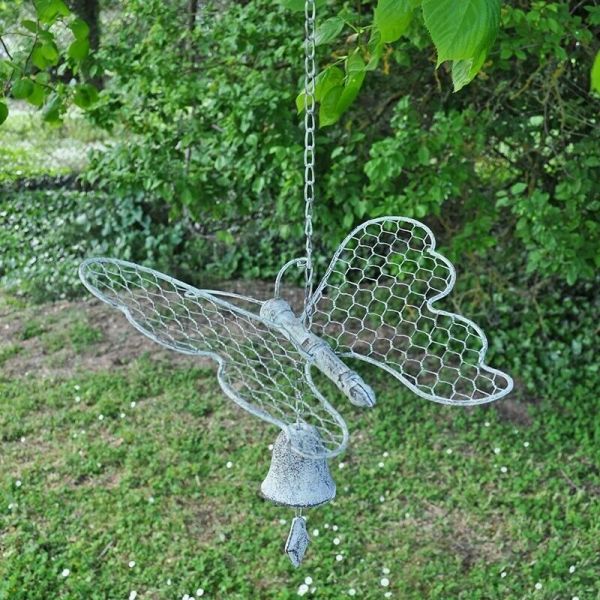 Cloche de jardin papillon blanc patiné - LA GRANDE PRAIRIE