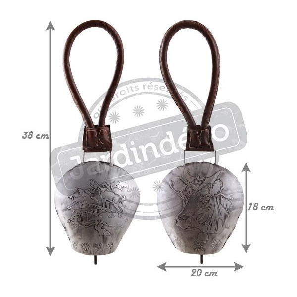 Cloche en métal vieilli et cuir - AUBRY GASPARD