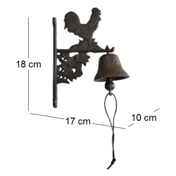 Cloche murale en fonte coq - LEG-0294