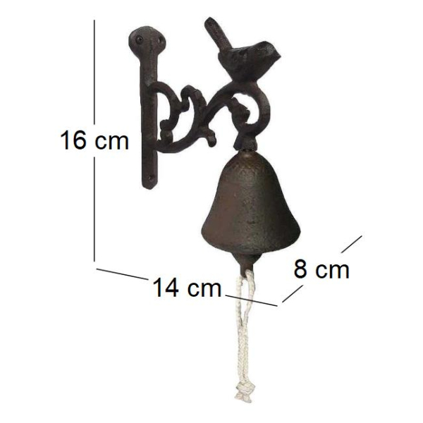 Clochette de jardin oiseau en fonte - LEG-0296