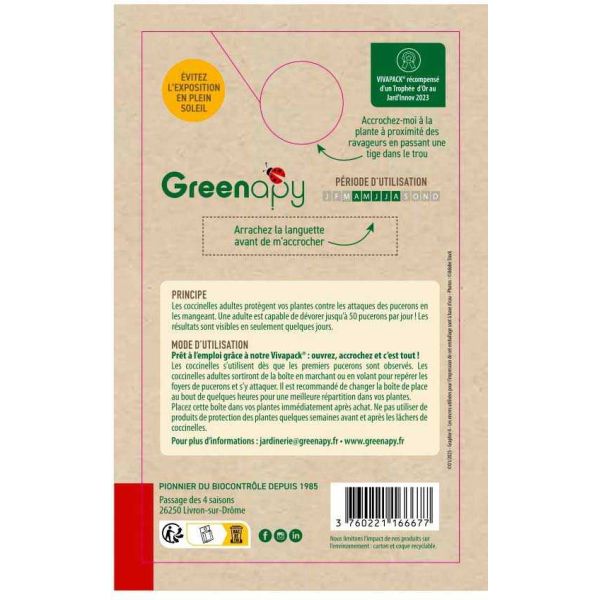 Coccinnelles anti-pucerons Coccifly (boîte de 20 adultes) - 