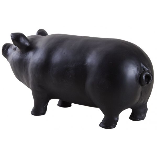 Cochon en résine noire - AUBRY GASPARD