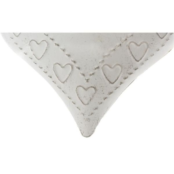 Coeur en métal laqué blanc lacet vichy - 34,90