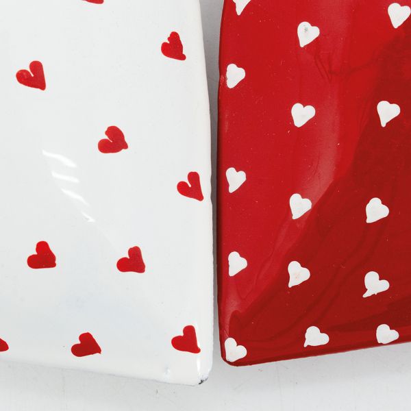 Coeurs en métal rouge et blanc - AUBRY GASPARD