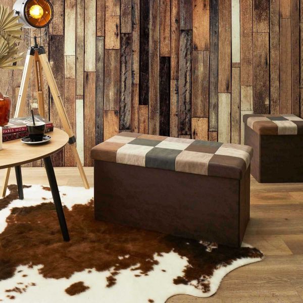 Coffre banc pliable en polyuréthane patchwork Helsinki - 7