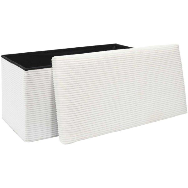Coffre banc pliable en velours côtelé Scott - 36,90