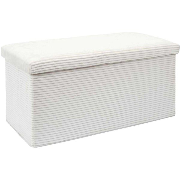 Coffre banc pliable en velours côtelé Scott