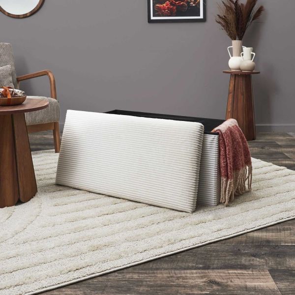 Coffre banc pliable en velours côtelé Scott - THE HOME DECO FACTORY