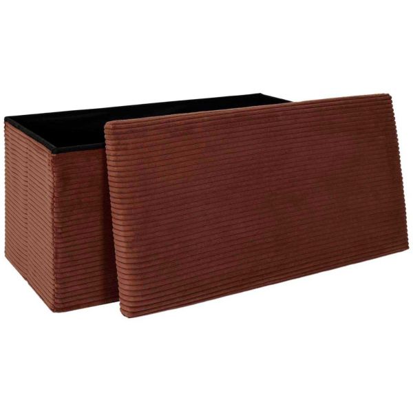 Coffre banc pliable en velours côtelé Scott - 36,90
