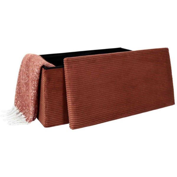 Coffre banc pliable en velours côtelé Scott - 6