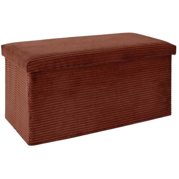 Coffre banc pliable en velours côtelé Scott