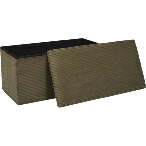 Coffre banc pliable en velours côtelé Scott - CMP-5318