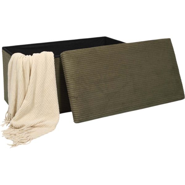 Coffre banc pliable en velours côtelé Scott - 5