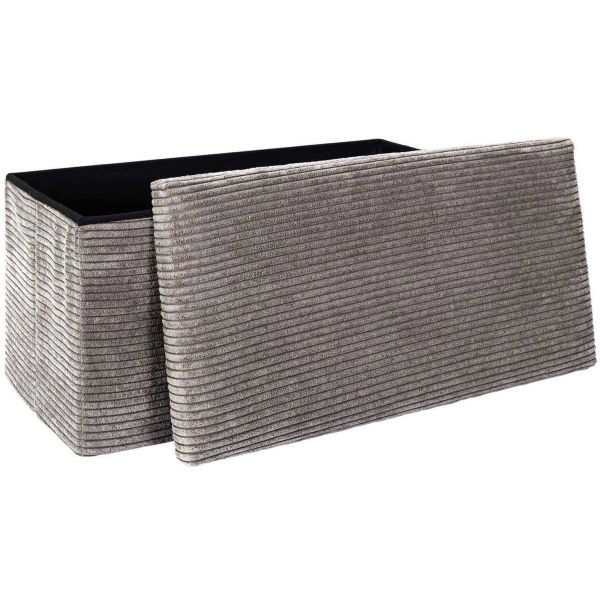 Coffre banc pliable en velours côtelé Scott - 36,90