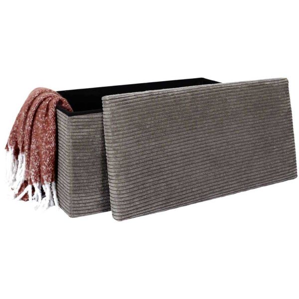 Coffre banc pliable en velours côtelé Scott - 6