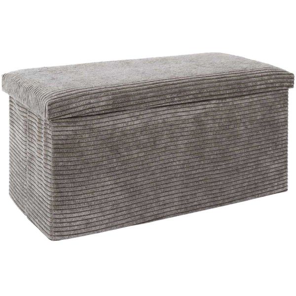 Coffre banc pliable en velours côtelé Scott