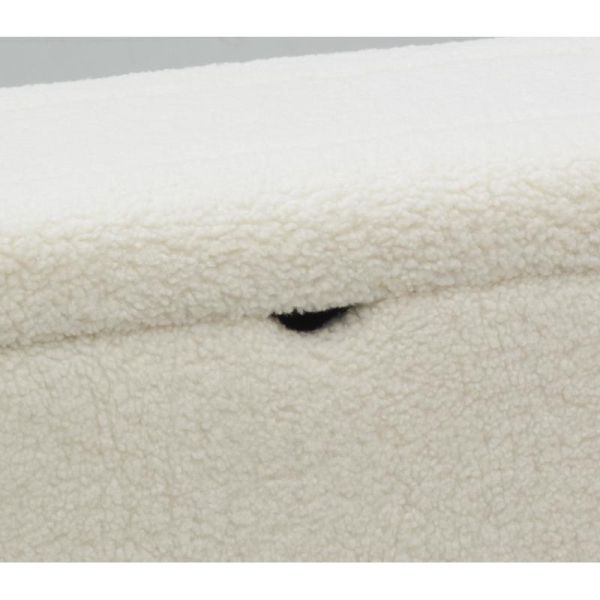 Coffre en bois et bouclettes blanc - AUB-6111