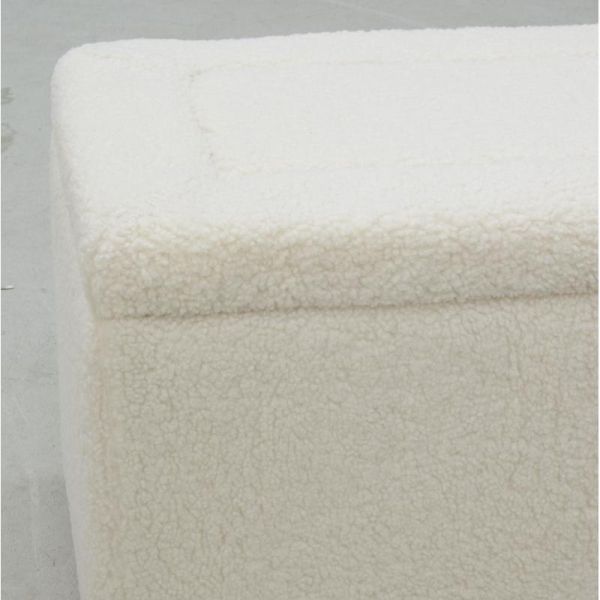 Coffre en bois et bouclettes blanc - 5