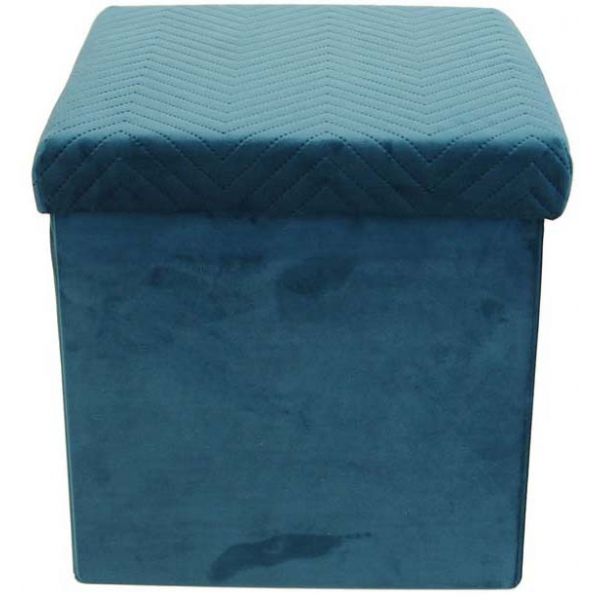 Coffre pouf pliable en velours Zig zag - CMP-1544