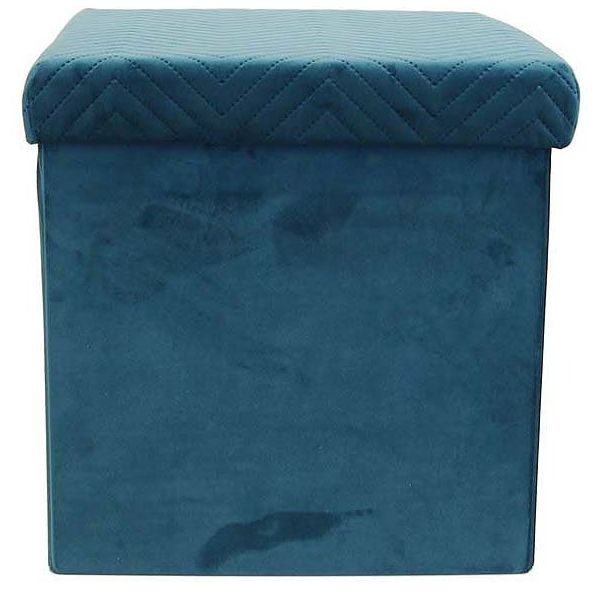 Coffre pouf pliable en velours Zig zag - 19,90