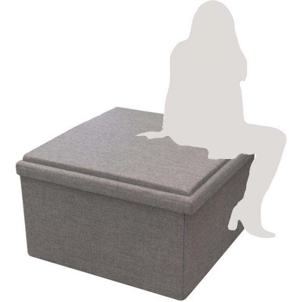 Coffre rangement XXL pouf réversible table basse - THE HOME DECO FACTORY