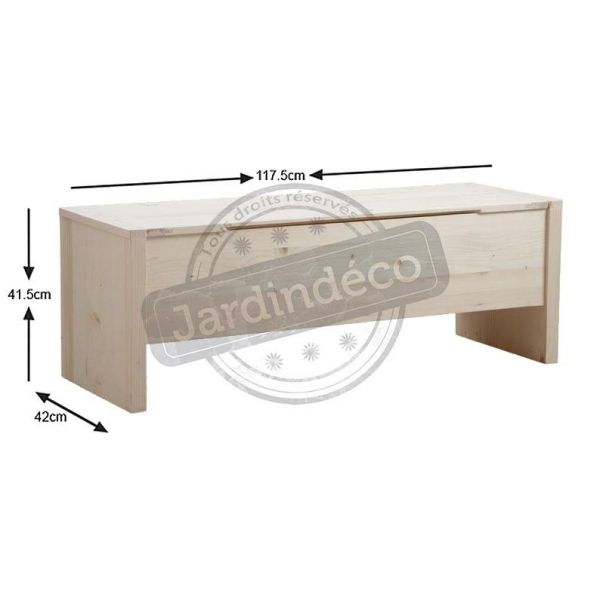 Coffre de rangement en bois brut - 5