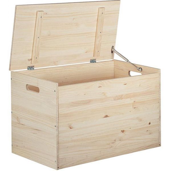 Coffre de rangement en pin brut 135 litres - 92,65