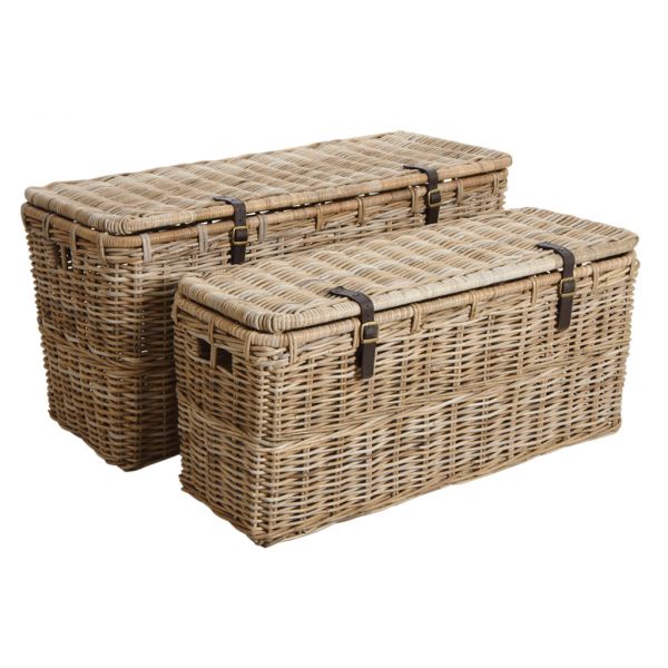 Coffres bouts de lit en poelet gris (Lot de 2) - 7