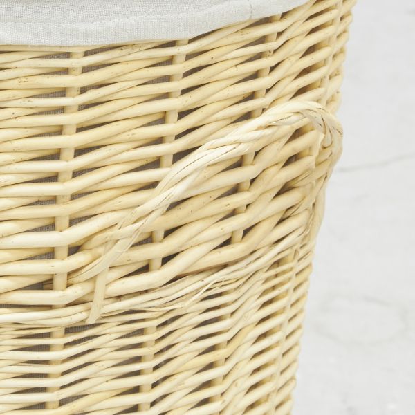 Coffres à linge en osier blanc (Lot de 3) - 6
