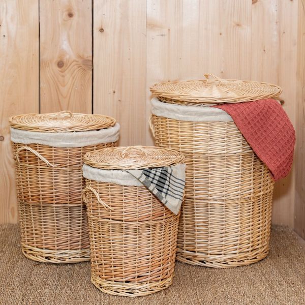 Coffres à linge en osier blanc (Lot de 3) - AUBRY GASPARD