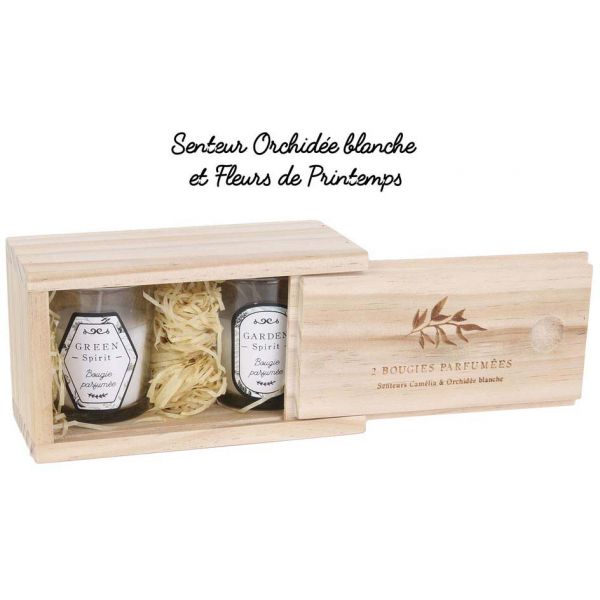 Coffret en bois avec 2 bougies Nature - 9,90