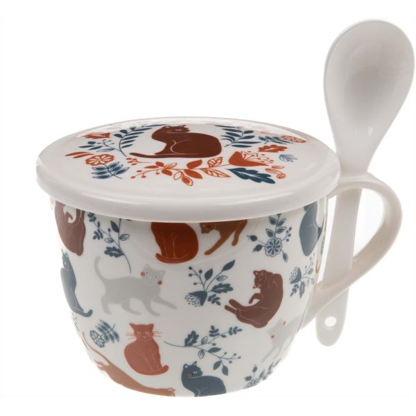 Coffret bol à soupe en porcelaine imprimé Léo - AMADEUS