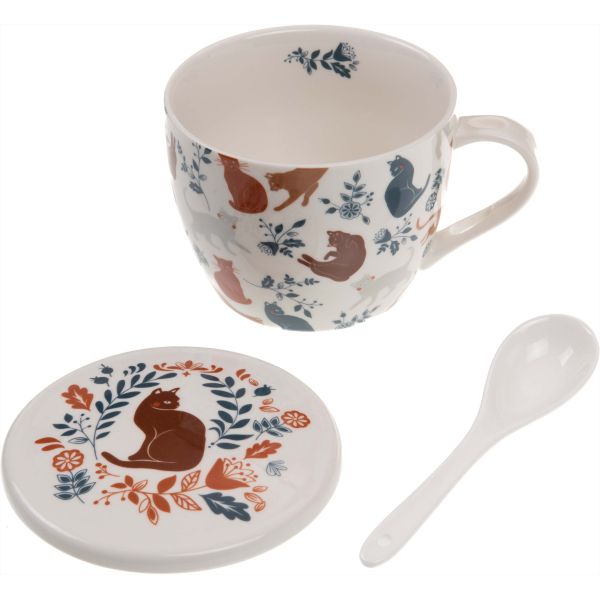 Coffret bol à soupe en porcelaine imprimé Léo