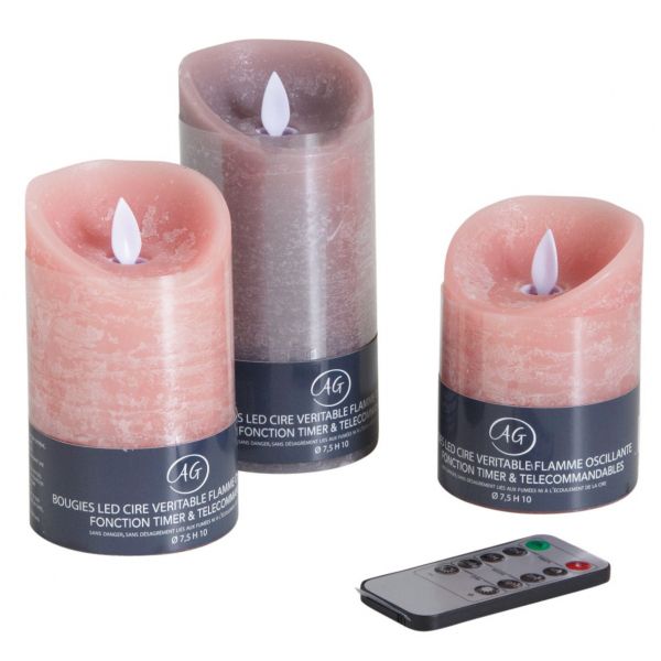 Coffret 3 bougies à LED parfumées avec télécommande - AUBRY GASPARD