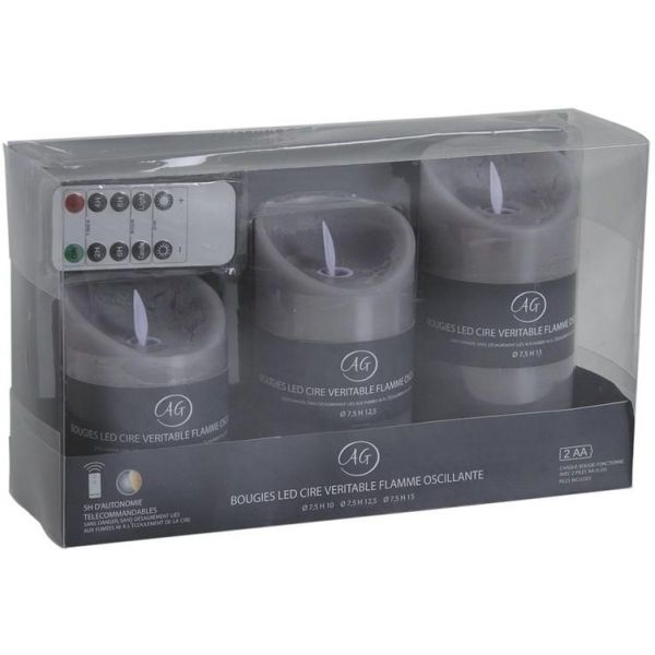 Coffret 3 bougies à LED parfumées avec télécommande Fleur de Coton - AUBRY  GASPARD