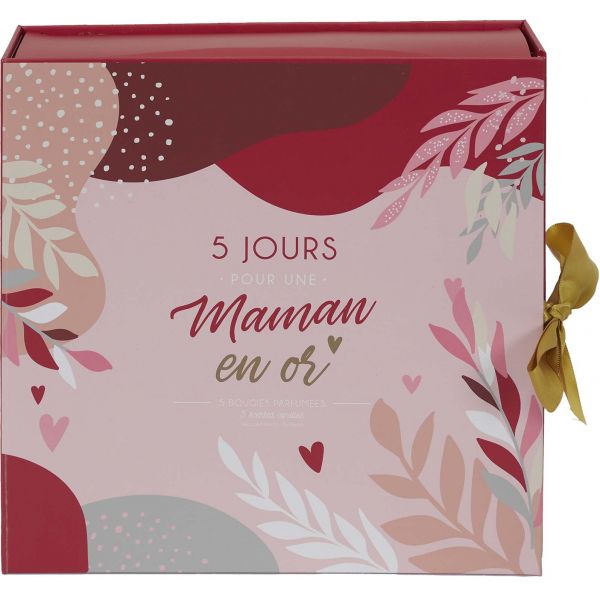 Coffret 5 bougies 5 jours pour une maman en or - 5