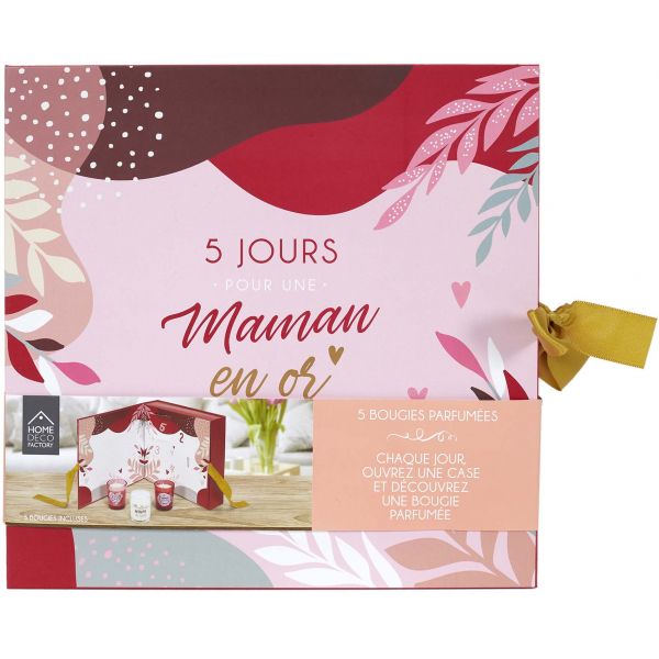 Coffret 5 bougies 5 jours pour une maman en or - CMP-3148