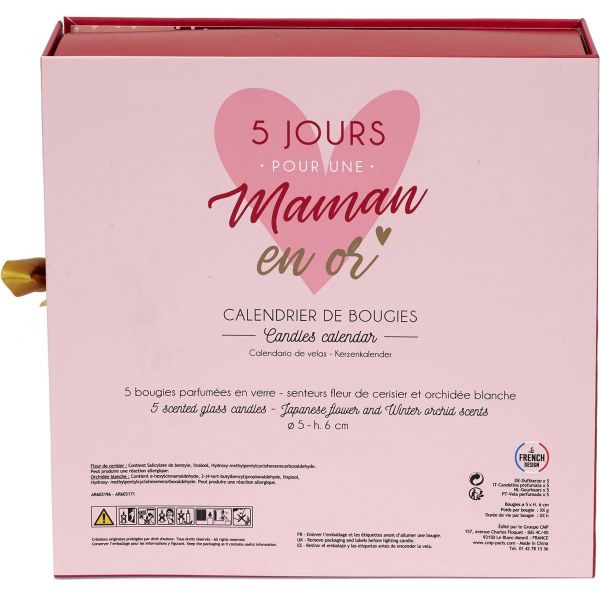 Coffret 5 bougies 5 jours pour une maman en or - 16,90