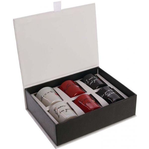 Coffret 6 bougies mots d'amour