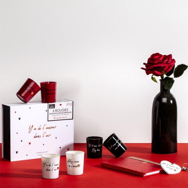 Coffret 6 bougies mots d'amour - DITES LE AVEC DES MOTS