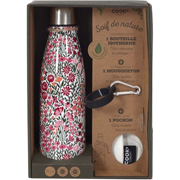 Coffret bouteille isotherme 50 cl avec mousqueton