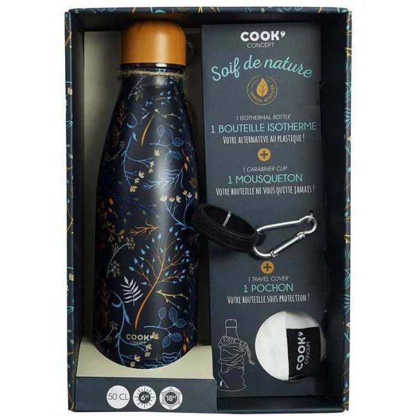 Coffret bouteille isotherme 50 cl avec mousqueton