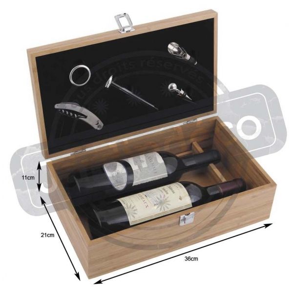 Coffret pour 2 bouteilles de vin avec accessoires - AUBRY GASPARD